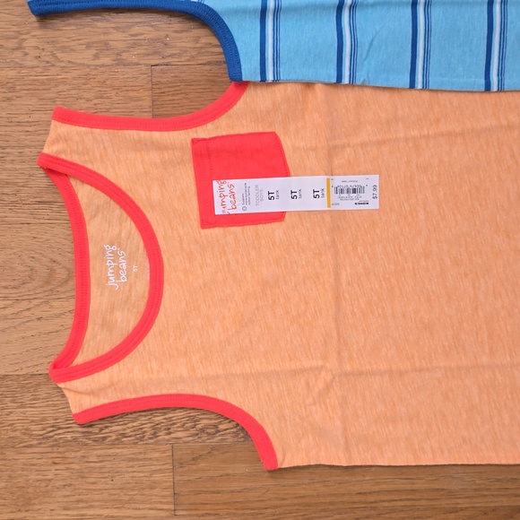 JUMPING BEANS & OKIE DOKIE BOYS BUNDLE OF 2 TANK TOPS & 1 EASTER TEE SIZE 5T - Picture 2 of 8